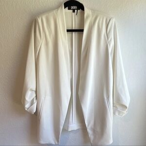 DKNY Women's Cream Open Front Blazer